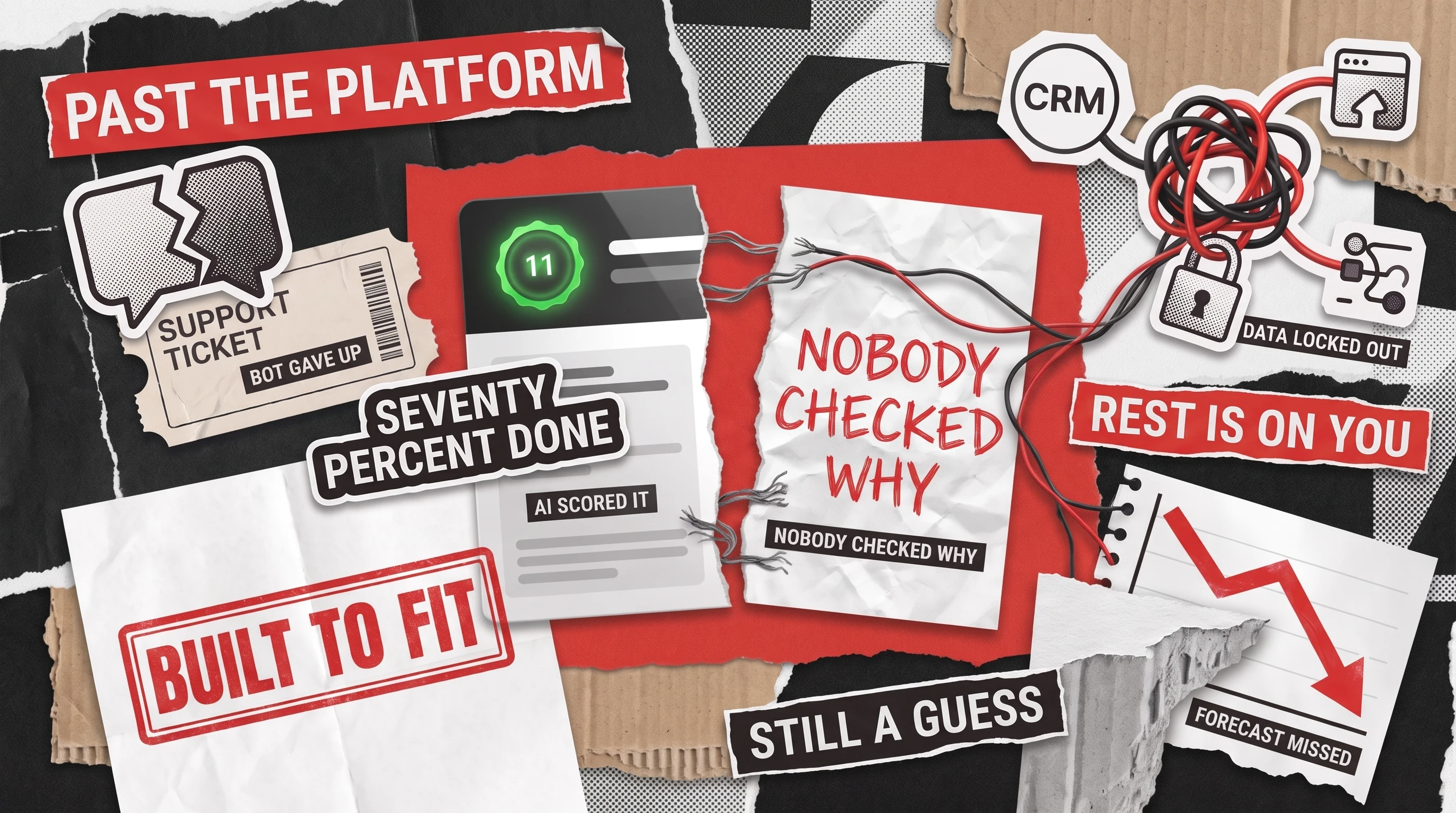 AI in CRM systems: platform-native AI scores leads but stops learning where custom logic and cross-system data live outside the CRM's data model.